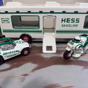Hess 1998 Truck Recreation Van with Dune Buggy and Motorcycle